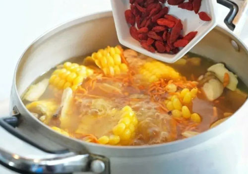 Matsutake Mushroom, Corn, and Pork Rib Soup